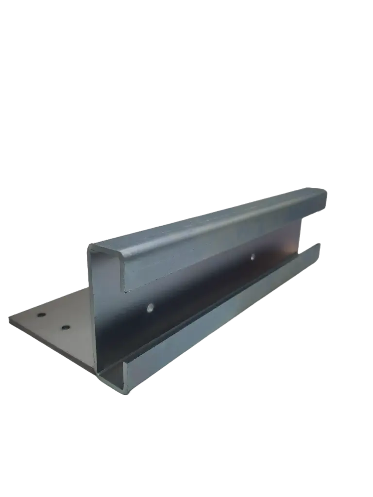 Heavy Duty Sliding Gate Block Holder - Adjustable 280x80x26mm with Bracket - Galvanised Steel - No Colour Raw