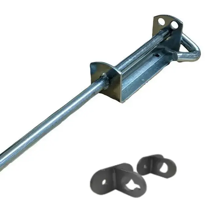 SCREW IN LUGS + Heavy Duty Steel Drop Bolt 450mm Long 16mm Dia - Zinc Finished