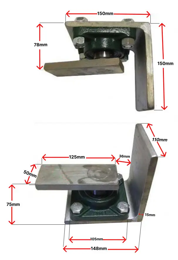 Heavy Duty Swing Gate Bearing Hinges for gate up to 1200 kg - Top & Bottom hinge