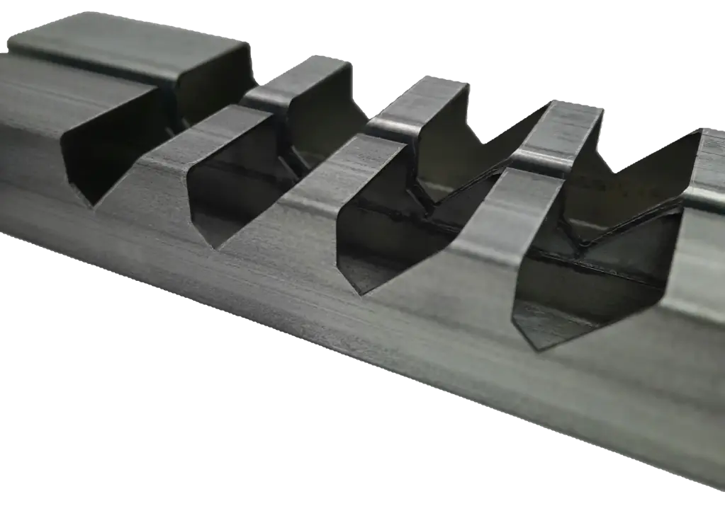 JIG 50x50x1.6 Steel with 50x10mm Slot at 45 degrees - Per Meter 