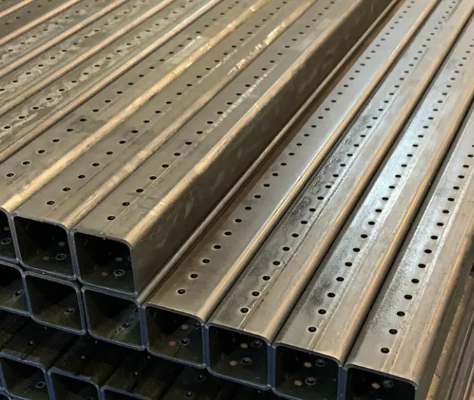 Custom Laser Cut Galvanised Steel Tube 65x65x3mm