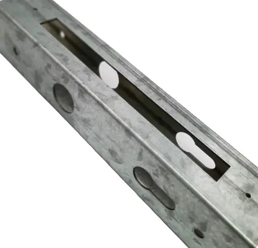 [LT50EURM] Lock Tube 50x50x1.6 2000m Euro To Suit Viro Euro Insert Mortice Lock - 50x50 Frame, 30mm Backset, Silver - For Swing Gates